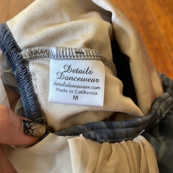 Custom Details Dancewear multi grey with grey and tan sheer details to bottom. - Picture 8 of 9